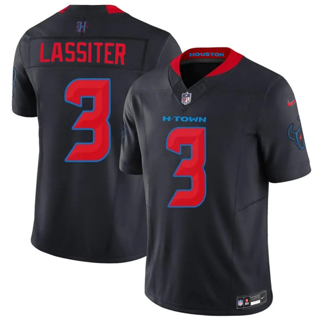 Men's Navy Houston Texans #3 Kamari Lassiter 2nd Alternate 2026 F.U.S.E. Vapor Limited Stitched Football Jersey